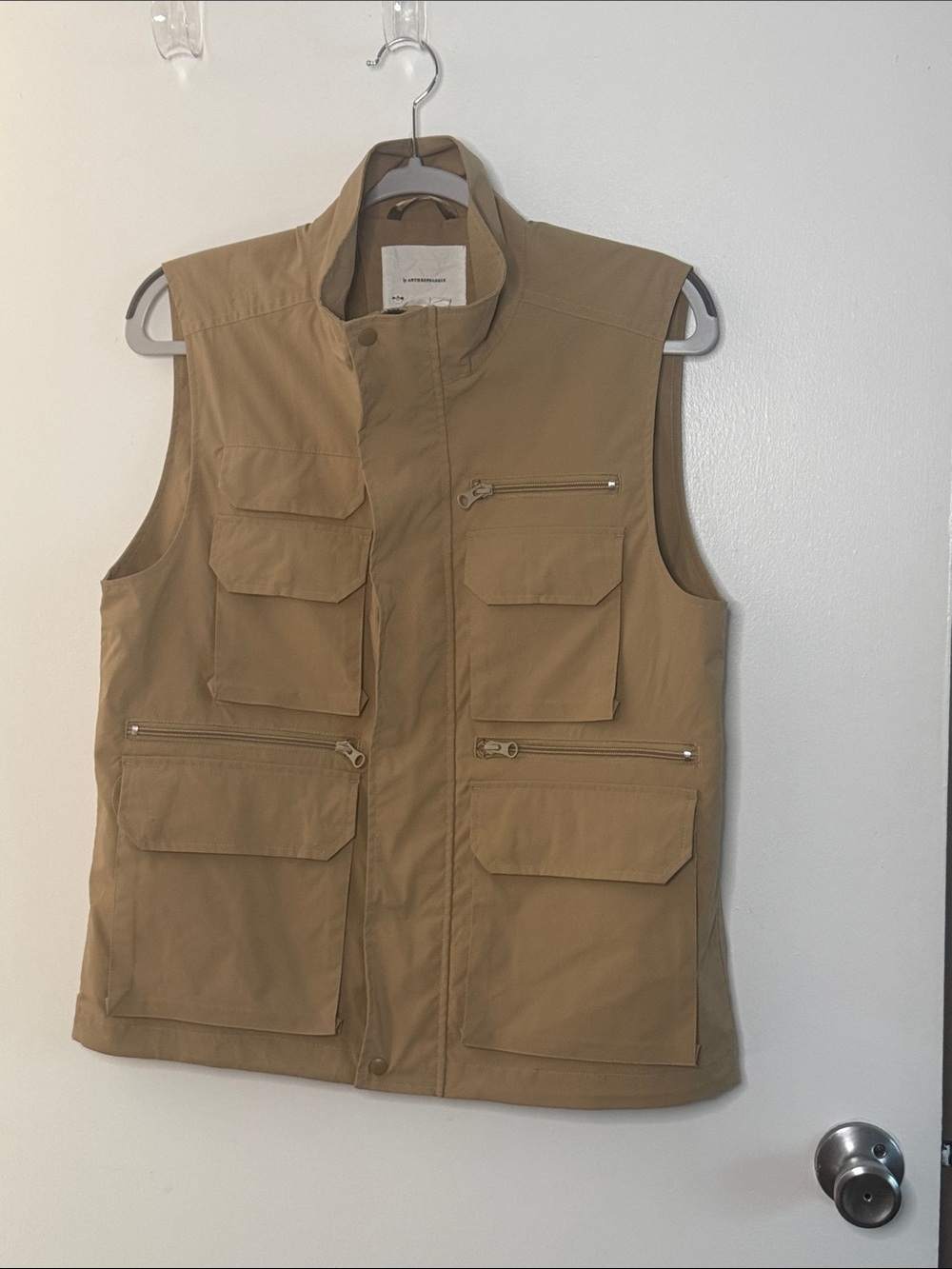 Anthropologie Tan Utility Vest with Multiple Pockets